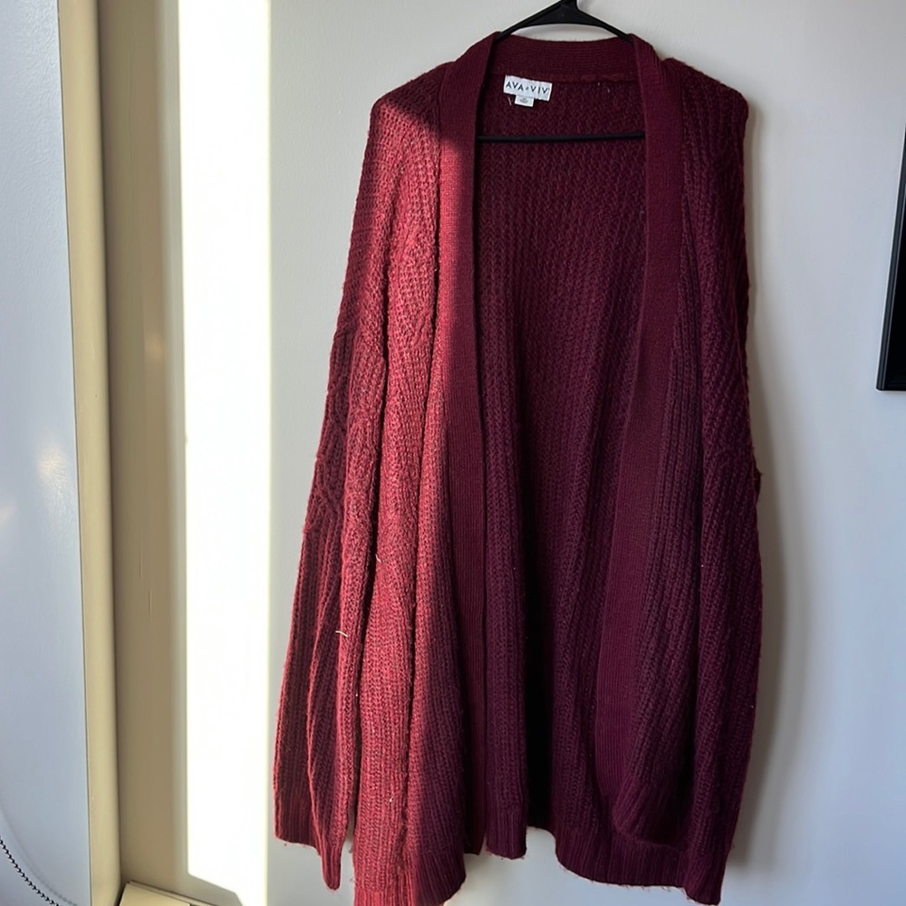Burgundy cardigan- plus size 4x